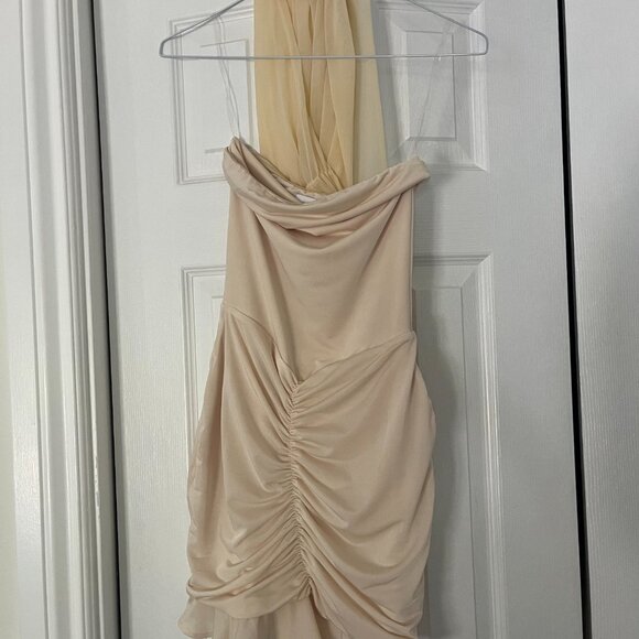 Meshki Caspian Off Shoulder Mini Dress - Ivory (XS) - Bachelorette Party Dress - Picture 3 of 3